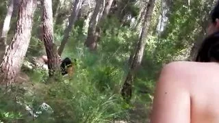 Public – Vladana has anal sex in threesome with double penetration