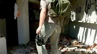 Ranger gets good outdoor fuck with squirting babe