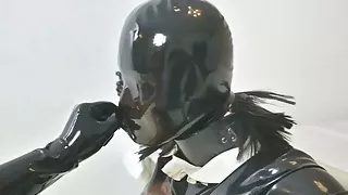 Fejira com – Cute latex maid hood orgasm
