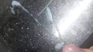 Pedro Pentel cumming in the kitchen