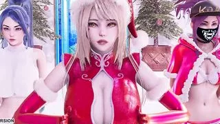 MMD All I Want for Christmas Is You Ahri Akali Kaisa 4K
