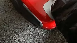 vacuum cleaner suck white socks and nylon trackies