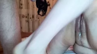 Pussy covered in cum after doggystyle sex – view 4