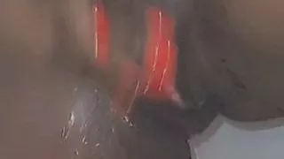 thick black slut touching herself