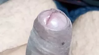 Cock playing top view Indian uncut hairy