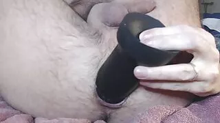 multiple anal orgasms and cum from vibrator dildo