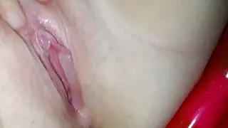 My red friend in my wet little pussy