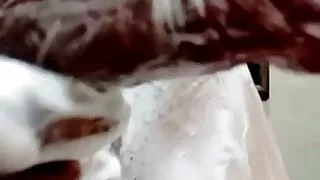 Baden, Badezimmer, Großer Schwanz, Sperma, Schwuler Sex, Handarbeit