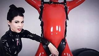 Locked in an escape-proof chastity