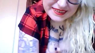 Playing with my tits in a live show