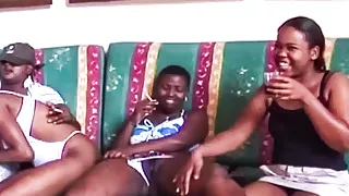 Fun interracial hardcore orgy group sex party with ebony babes