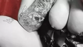 Playing with my tits on a live show