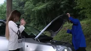 Sexual beauty gets pounded outdoors