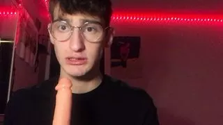LEAKED Glasses Twink Video to his Crush! Blowjob ASMR gag