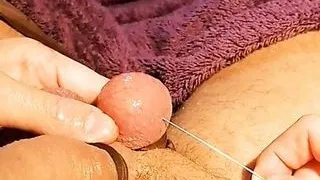 Big needle through my ball