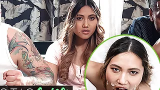 DEVIANTE - Cheating Asian wife’s first big black cock