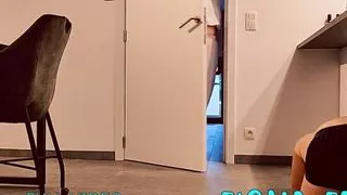 Simp greets his Mistress on his knees