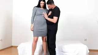 Horny young Sarah Simons gaped and fucked hard by old guy