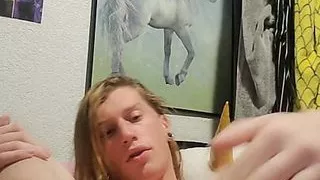 Vanity gets cum all over her little feet