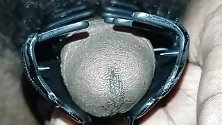 Cock torture with hair clips