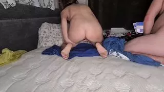 Wife opens her ass for him so hubby can insert his tongue