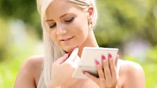 Beautiful blonde likes outdoor sex in white lingerie