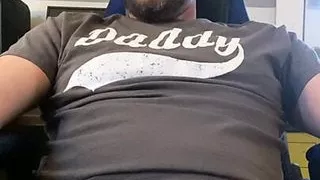 Daddy fucks a toy and cums