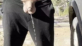 Pissing in the store parking lot