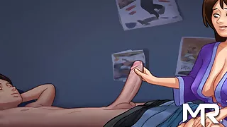 SummertimeSaga - Big Cock Jerking Off and Shower Scene E2 #