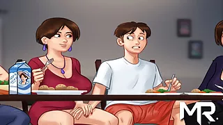 SummertimeSaga - Two Matures Play With Handles Under The Tab