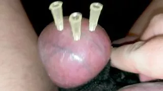 Close Up Testicle Needle Play CBT