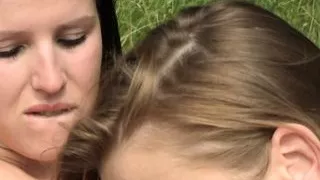 Kissing and licking outdoor lesbians masturbate and dildo fuck