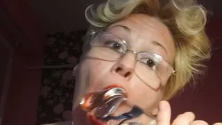 Pantyhose, squirt, glass dildo