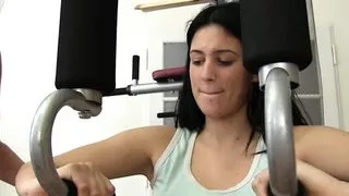 Workout turns into lesbian pussy licking