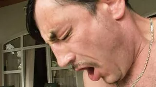 Sexy brunette milf with pierced clit fucks outdoors