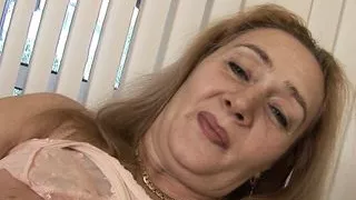 granny with big boobs rides dick and gets cum on tits