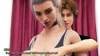 Welcome To Free Will. Boobs Squeezing In The Clothing Shop