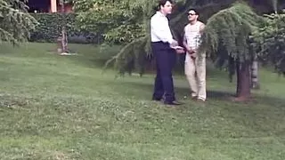 Orgy with the trans expert in the park of depravity