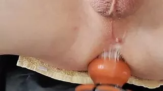 Gaping asshole after juicy machine fuck