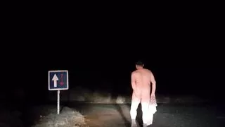 She Nude on road