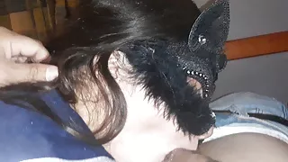 Schoolgirl licking my balls