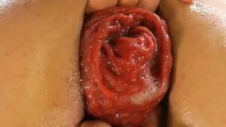 Stacy Bloom in micro bikini fucks her ass with XXL Dildo