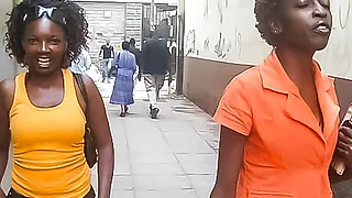 street pick-up banter ends in oral 69 – black lesbian make out