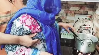 Desi Shy Aunty Fucked in Kitchen By Nephew While Cooking