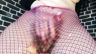 depraved masturbation of an unshaven pussy of a hairy milf