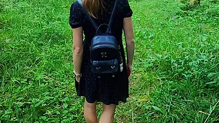 Schoolgirl Jerks off and Sucks Dick to Classmate in a Public