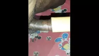 Fucking a Bamboo hole and Cum a lot