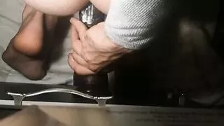 Sissy crossdresser slut takes dildo up her ass