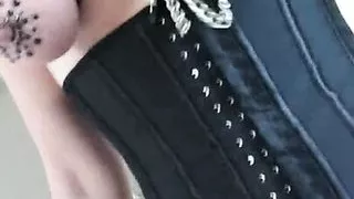 Julie' public bondage walk