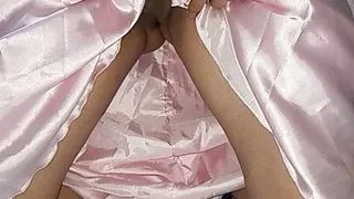 Pink Satin Gown fetish
